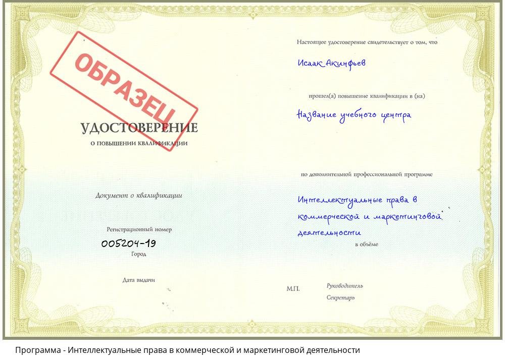 Интеллектуальные права в коммерческой и маркетинговой деятельности Кисловодск