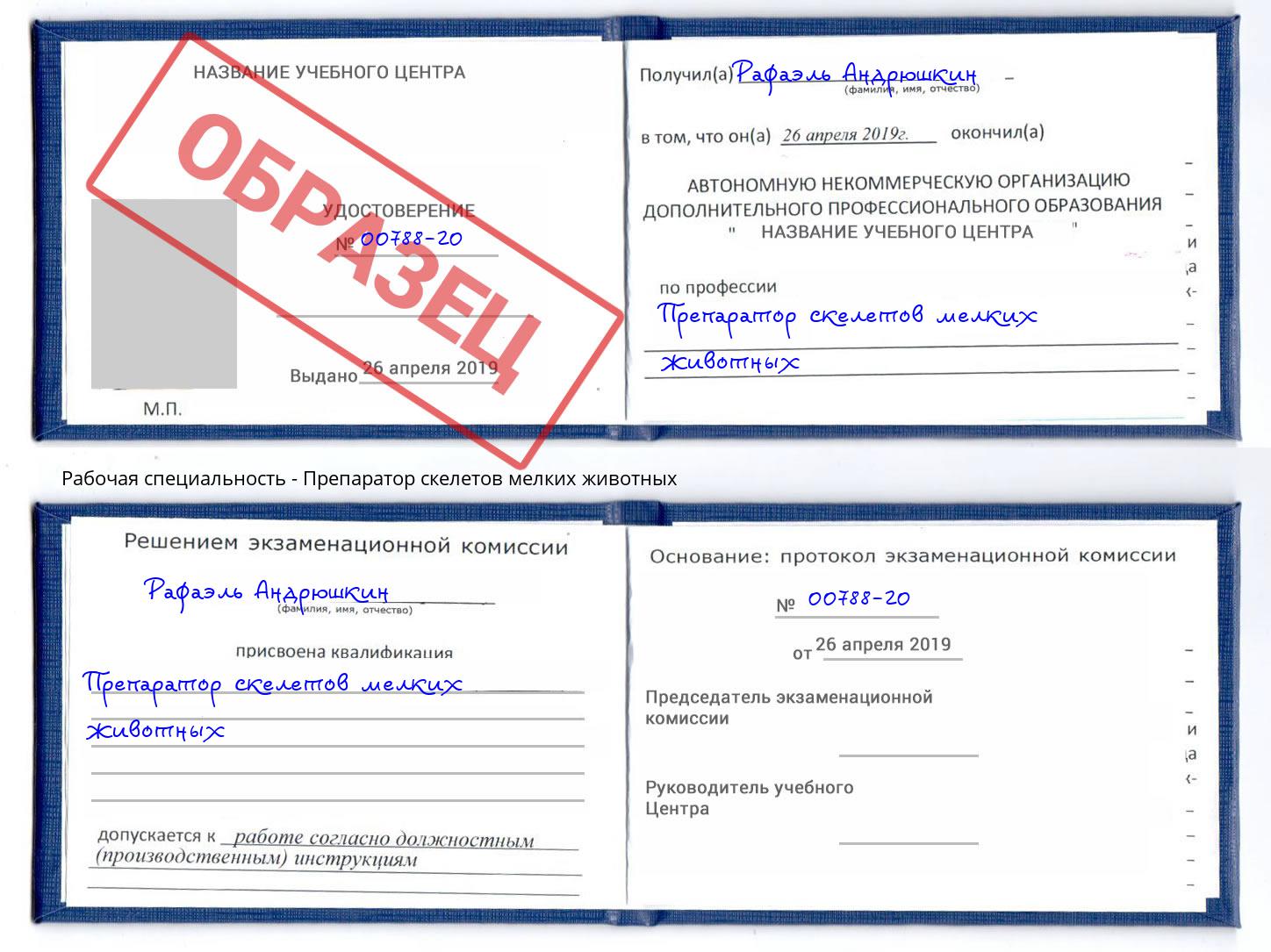 Препаратор скелетов мелких животных Кисловодск
